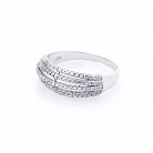 Срібний перстень з фіанітами Україна (родій) 111271 от ювелирного магазина Оникс - 1