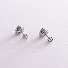 Срібні сережки - пусети "Сердечки" з кварцом і фіанітами 2477/1р-QGR от ювелирного магазина Оникс - 6