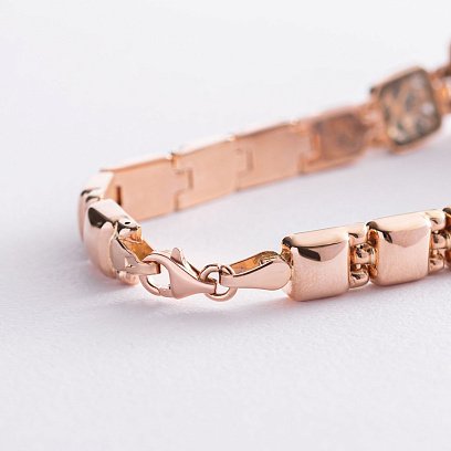 Золотой браслет с черной эмалью б04077 №4