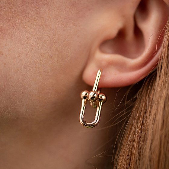 Серьги "Фантазия" в красное золоте с08792 №2
