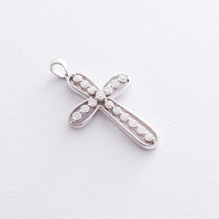 Золотой крестик с бриллиантами кит0567 от ювелирного магазина Оникс