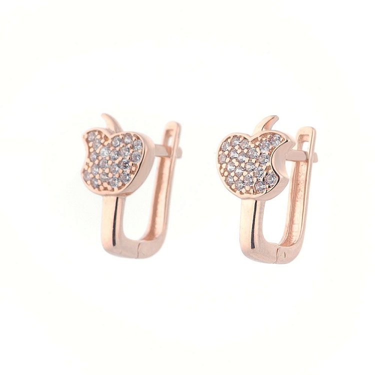 Золотые детские серьги "Яблоки" с05014 от ювелирного магазина Оникс - 1