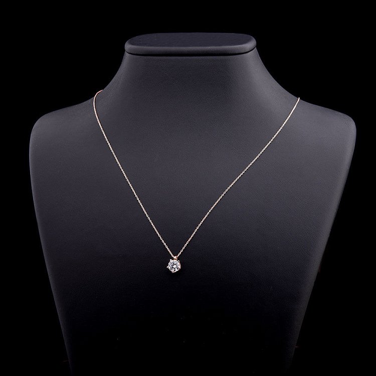 Золотое колье с фианитом кол00743 от ювелирного магазина Оникс