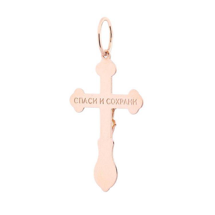 Золотой православный крестик п02344 от ювелирного магазина Оникс - 1