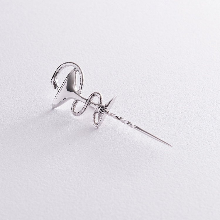 Медицинский значок "Чаша со змеей" в белом золоте зак00351 от ювелирного магазина Оникс - 2