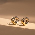 Серьги - кольца из желтого и белого золота с01275 от ювелирного магазина Оникс - 6