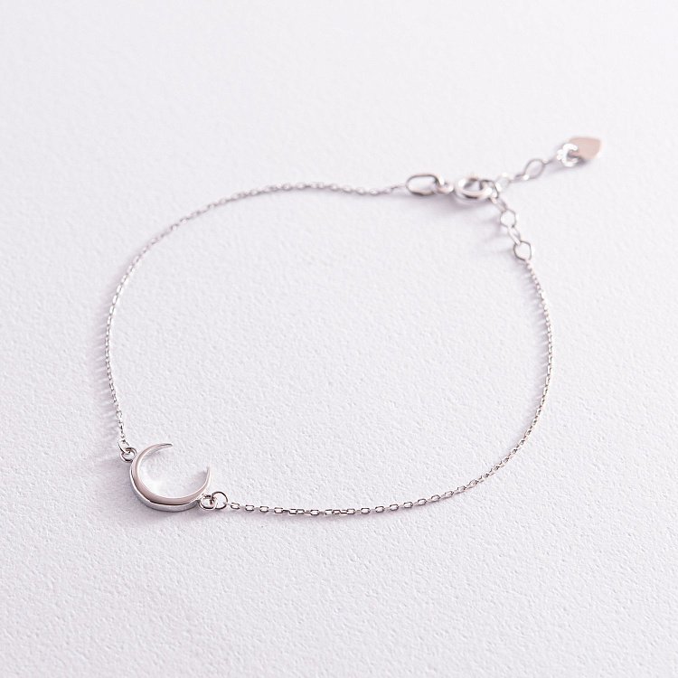 Браслет "Лунница" в белом золоте б05086 от ювелирного магазина Оникс