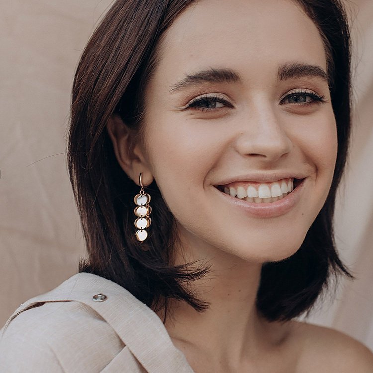 Висячі сережки "Монетки" з червоного золота с06397 від ювелірного магазину Онікс - 4