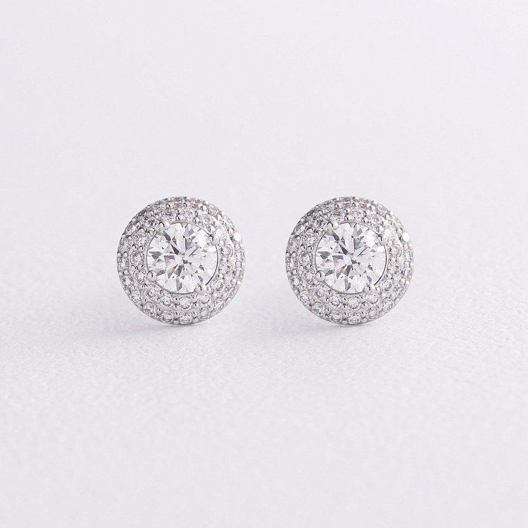 Золоті сережки - пусети з діамантами 345001121 від ювелірного магазину Онікс