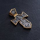 Серебряный крест с позолотой "Распятие. Ангел Хранитель" 131416 от ювелирного магазина Оникс - 4