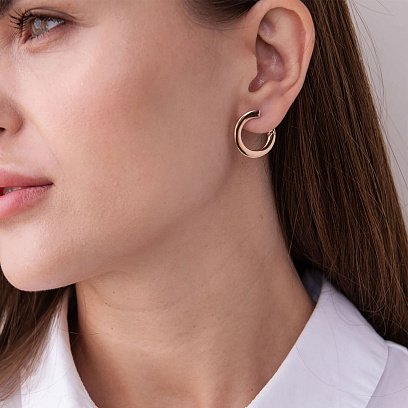 Золотые серьги "Фрея" (круглые) с07397 №5