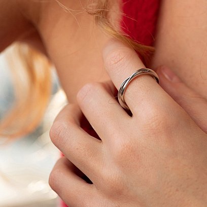 Серебряное кольцо "Орбита" 112778 №8