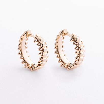 Серьги - кольца "Тереза" в желтом золоте с09654