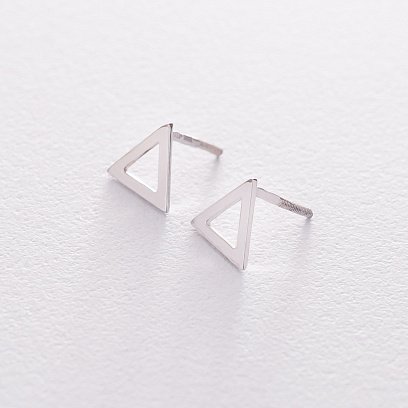 Золотые серьги-пусеты "Треугольники" с06413 №2