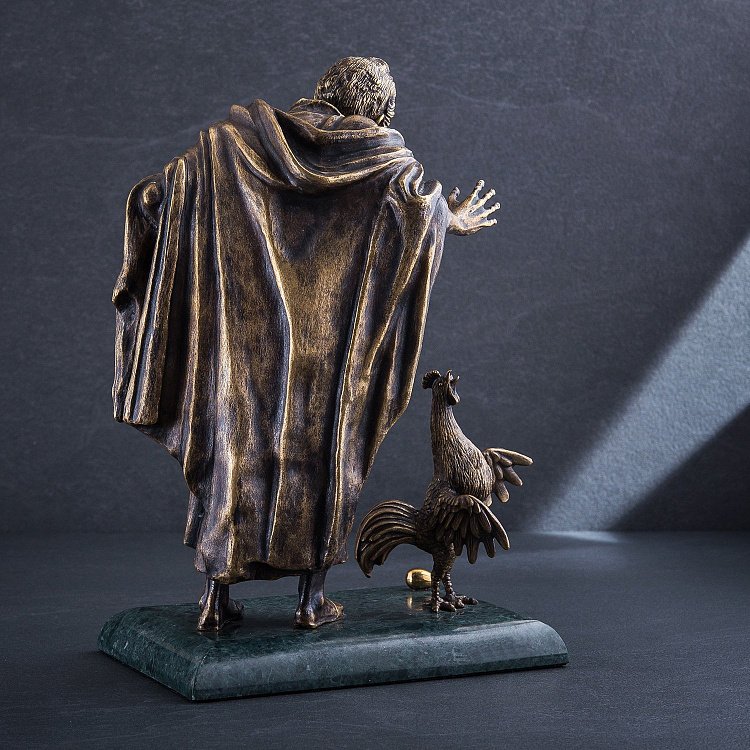 Бронзова фігура ручної роботи "Єврей з півнем" сер00016 від ювелірного магазину Онікс - 1