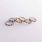 Кольцо с дорожкой голубых и желтых камней (желтое золото) к07106 от ювелирного магазина Оникс - 3