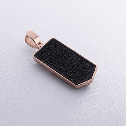 Золотой кулон "Украинский козак. Отче наш" (эбеновое дерево) 1178к №4