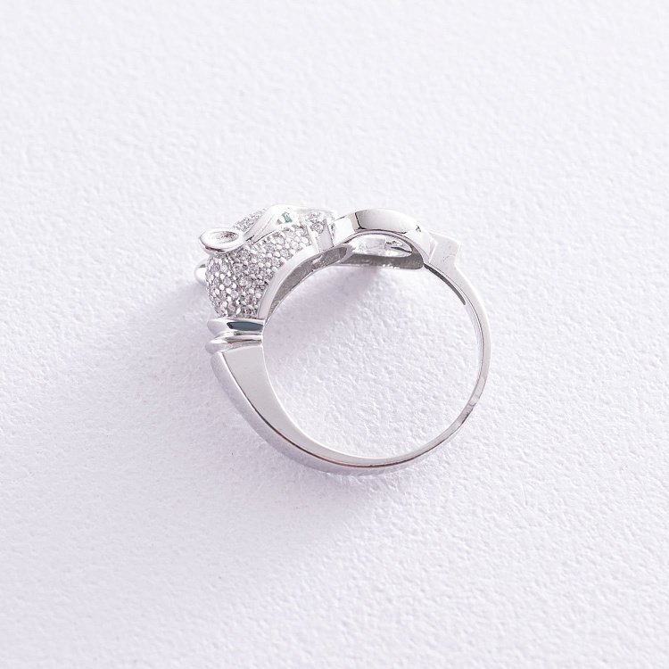 Золота каблучка "Пантера" (фіаніти) к05278 від ювелірного магазину Онікс - 2