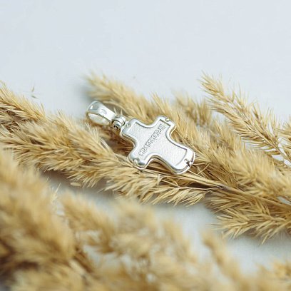 Серебряный крестик с эмалью 132701 №8