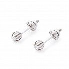 Серебряные серьги-гвоздики с фианитами 121891 от ювелирного магазина Оникс