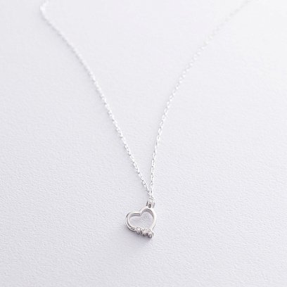 Серебряное колье "Сердечко" 181022