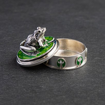 Серебряная фигура "Лягушка" ручной работы 23118 №2