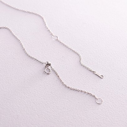 Золотое колье "Сердечко" с бриллиантами и сапфирами колб0093ca №5