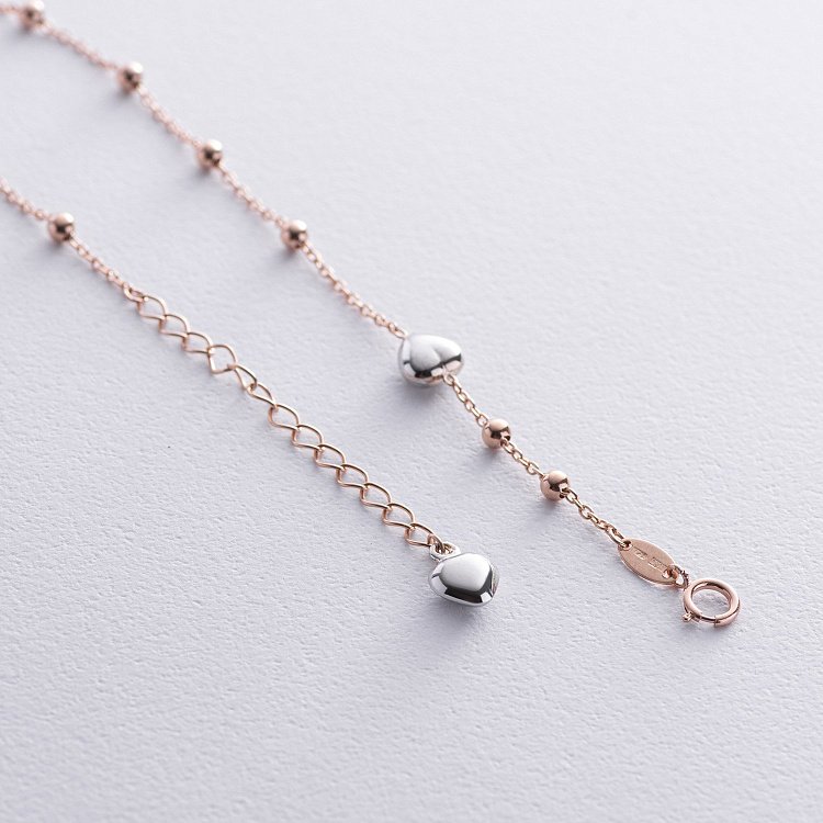 Браслет "Шарики" на ногу (красное, белое золото) б05353 от ювелирного магазина Оникс - 6