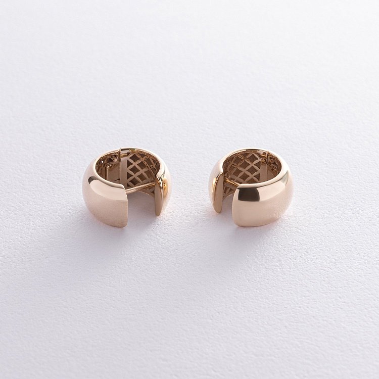 Сережки - кільця в жовтому золоті с07061 від ювелірного магазину Онікс - 4