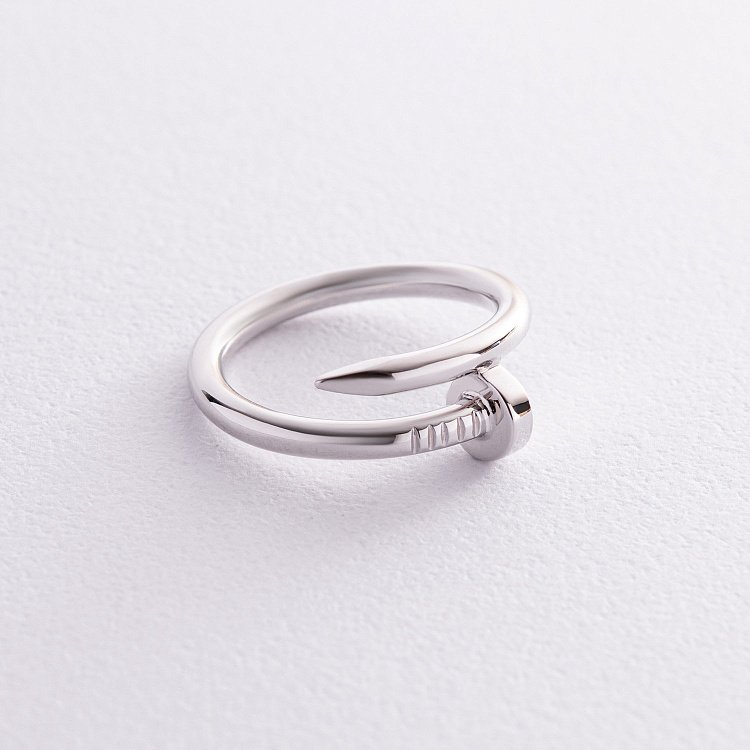 Каблучка "Цвях" у білому золоті к07364 від ювелірного магазину Онікс - 2