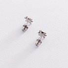 Сережки - пусети в білому золоті (діаманти) 102-10106 от ювелирного магазина Оникс - 2