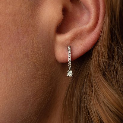 Золоті сережки з діамантами сб0180са №4