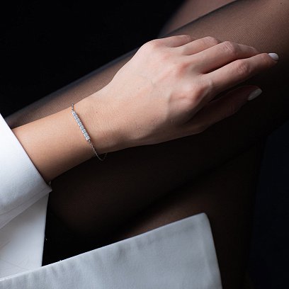 Срібний браслет "Кубики" 141526 №2