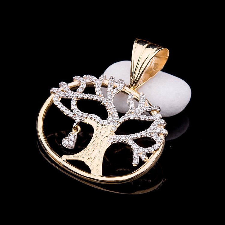 Золота підвіска "Древо життя" з фіанітами п02157 від ювелірного магазину Онікс