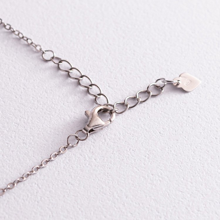 Срібне кольє з зеленими фіанітами 181157 від ювелірного магазину Онікс - 3