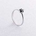Помолвочное кольцо с черным бриллиантом (белое золото) 236071122 от ювелирного магазина Оникс