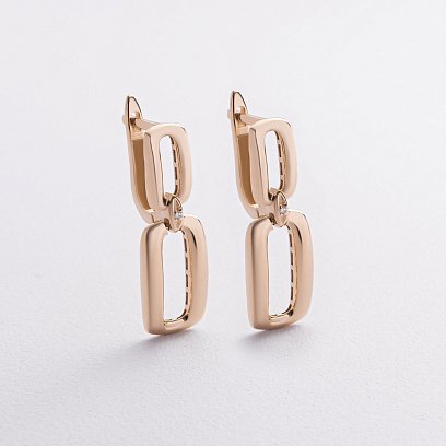 Сережки у жовтому золоті (фіаніти) с09293