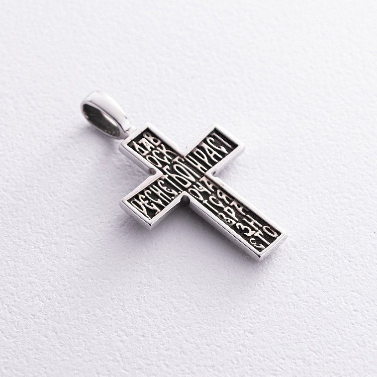 Золотой крест с распятием (чернение) п03794 от ювелирного магазина Оникс - 3