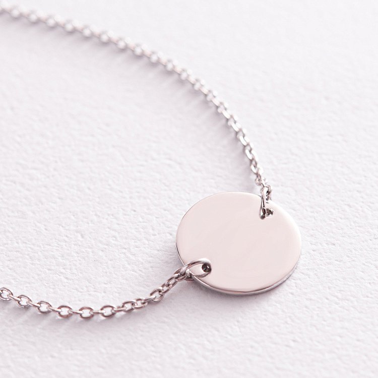 Серебряный браслет с гравировкой "Счастье любит тишину" 2091 от ювелирного магазина Оникс - 6