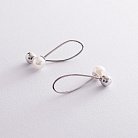Срібні сережки - петельки "Кульки" (перли) 101010 от ювелирного магазина Оникс - 11