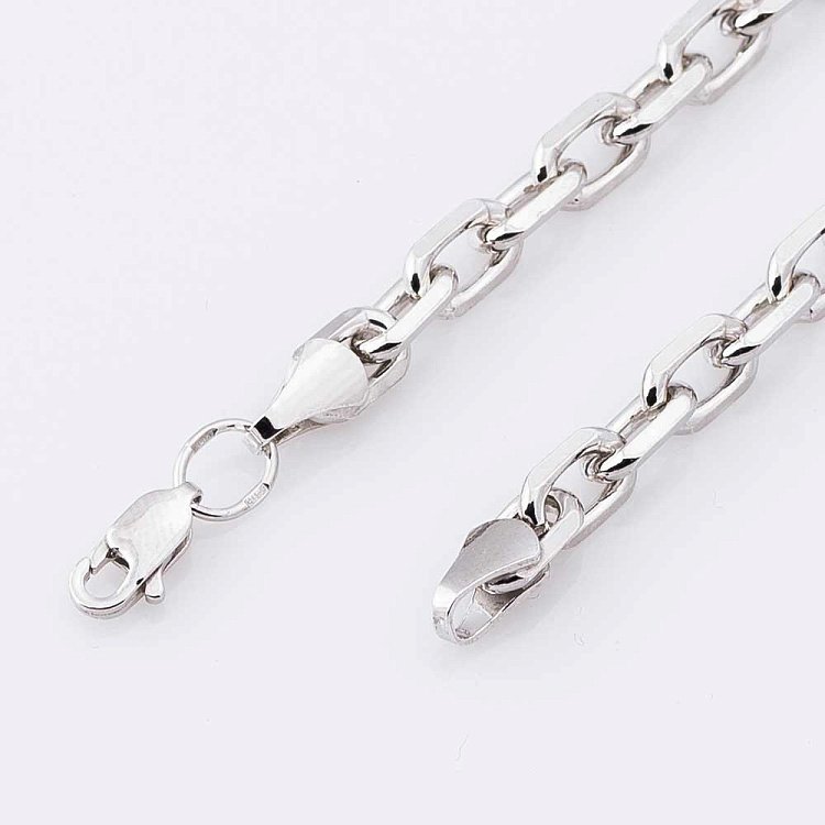 Серебряное родированная цепочка плетение Якорное р011682 от ювелирного магазина Оникс - 1