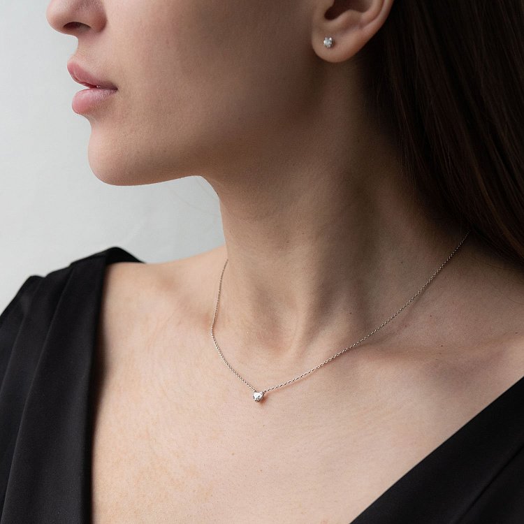 Золотое колье с бриллиантом "Сердечко" колб0052nl от ювелирного магазина Оникс - 3