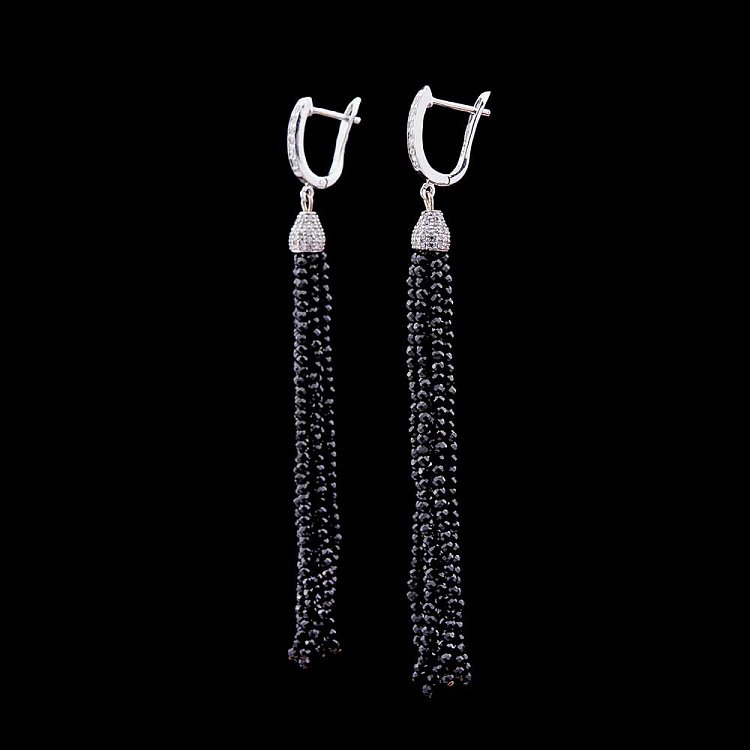 Серебряные серьги с фианитами и агатом 121814 от ювелирного магазина Оникс - 3