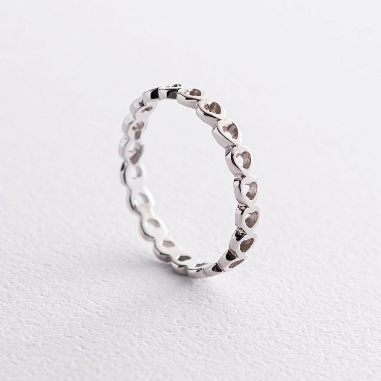 Золотое кольцо "Сердечки" к06847 от ювелирного магазина Оникс - 6