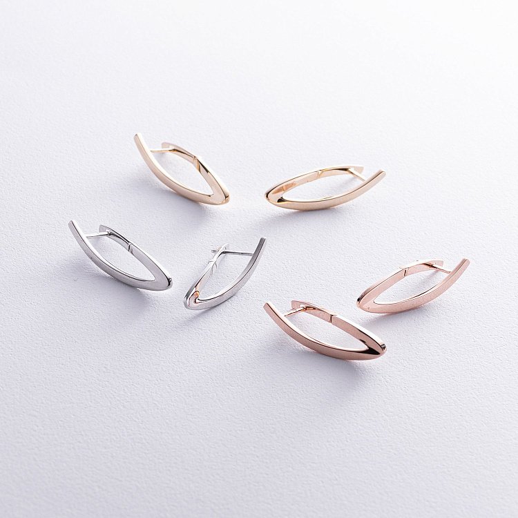 Серьги "Айрис" в желтом золоте с08501 от ювелирного магазина Оникс - 3