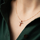 Золотое колье "Крестик" с бриллиантами 112142421 от ювелирного магазина Оникс - 3