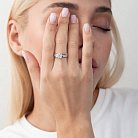 Золотое помолвочное кольцо с фианитами к04720 от ювелирного магазина Оникс - 4