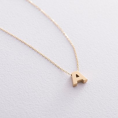 Колье с буквой "А" в желтом золоте кол01164А