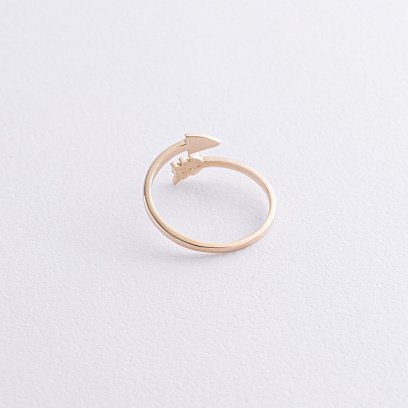 Кольцо "Стрела" в желтом золоте (фианиты) к08172 №5