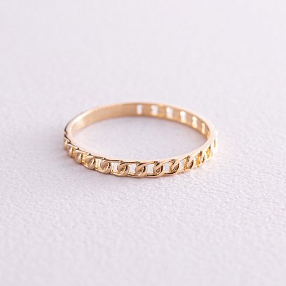 Каблучка "Ланцюжок" у жовтому золоті к07132